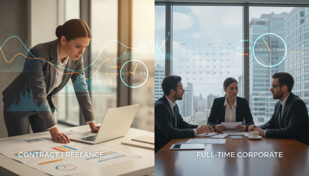 difference between contract and full time jobs